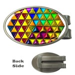 Cube Diced Tile Background Image Money Clips (Oval) 