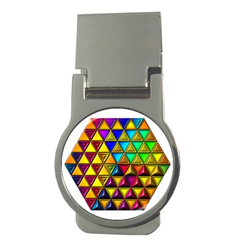 Cube Diced Tile Background Image Money Clips (Round)  from ArtsNow.com Front