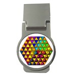 Cube Diced Tile Background Image Money Clips (Round) 