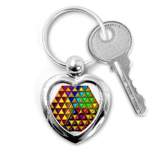 Cube Diced Tile Background Image Key Chain (Heart) from ArtsNow.com Front