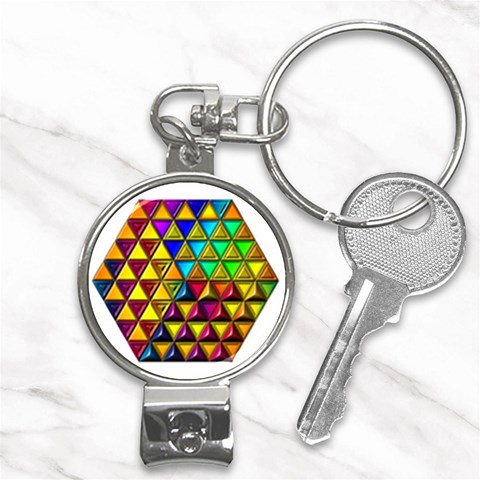 Cube Diced Tile Background Image Nail Clippers Key Chain from ArtsNow.com Front