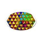 Cube Diced Tile Background Image Sticker (Oval)