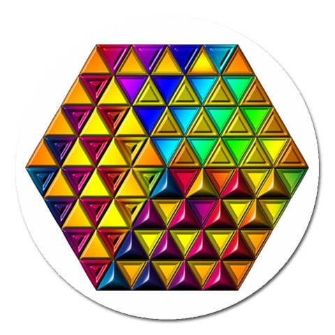 Cube Diced Tile Background Image Magnet 5  (Round) from ArtsNow.com Front