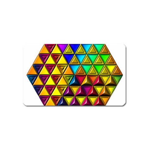 Cube Diced Tile Background Image Magnet (Name Card) from ArtsNow.com Front