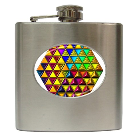 Cube Diced Tile Background Image Hip Flask (6 oz) from ArtsNow.com Front