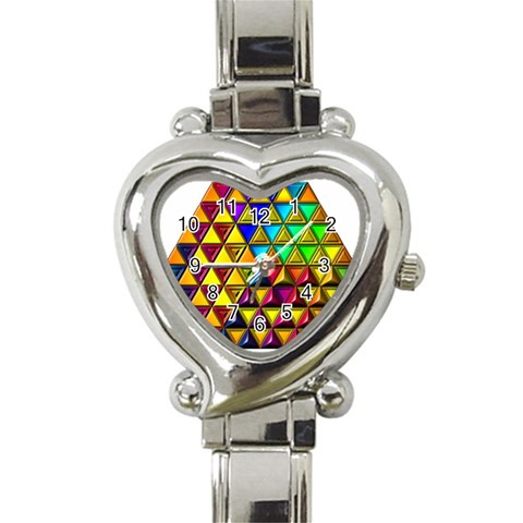 Cube Diced Tile Background Image Heart Italian Charm Watch from ArtsNow.com Front