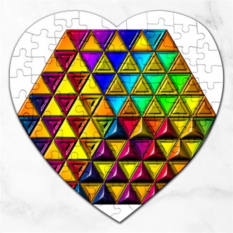 Cube Diced Tile Background Image Jigsaw Puzzle (Heart) from ArtsNow.com Front