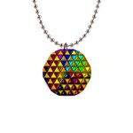 Cube Diced Tile Background Image 1  Button Necklace