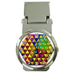 Cube Diced Tile Background Image Money Clip Watches