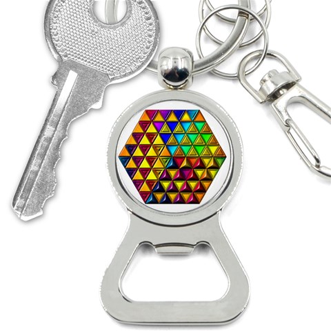 Cube Diced Tile Background Image Bottle Opener Key Chain from ArtsNow.com Front
