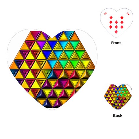 Cube Diced Tile Background Image Playing Cards Single Design (Heart) from ArtsNow.com Front