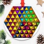 Cube Diced Tile Background Image Round Ornament (Two Sides)