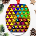 Cube Diced Tile Background Image Oval Ornament (Two Sides)