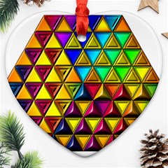 Cube Diced Tile Background Image Heart Ornament (Two Sides) from ArtsNow.com Back