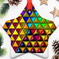 Cube Diced Tile Background Image Star Ornament (Two Sides) from ArtsNow.com Back