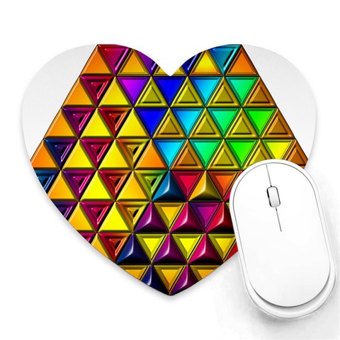 Cube Diced Tile Background Image Heart Mousepad from ArtsNow.com Front