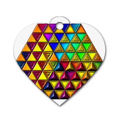 Cube Diced Tile Background Image Dog Tag Heart (One Side) from ArtsNow.com Front