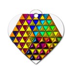 Cube Diced Tile Background Image Dog Tag Heart (Two Sides)