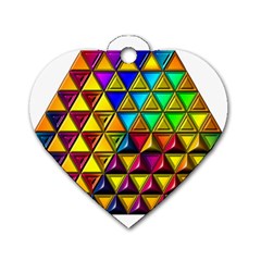 Cube Diced Tile Background Image Dog Tag Heart (Two Sides) from ArtsNow.com Back