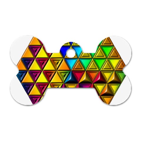 Cube Diced Tile Background Image Dog Tag Bone (Two Sides) from ArtsNow.com Front