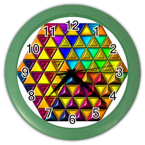 Cube Diced Tile Background Image Color Wall Clock from ArtsNow.com Front