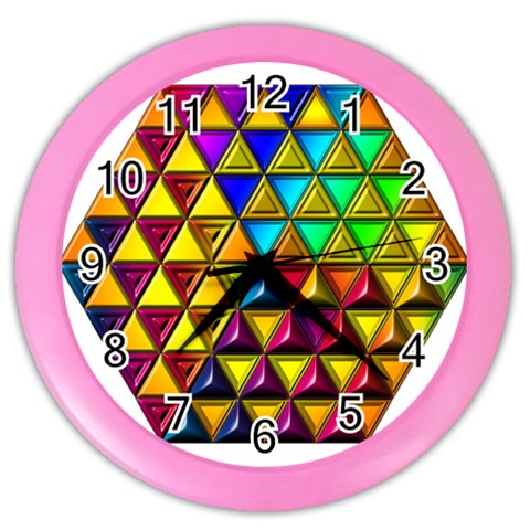 Cube Diced Tile Background Image Color Wall Clock from ArtsNow.com Front