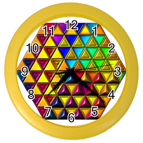 Cube Diced Tile Background Image Color Wall Clock from ArtsNow.com Front
