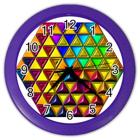 Cube Diced Tile Background Image Color Wall Clock from ArtsNow.com Front
