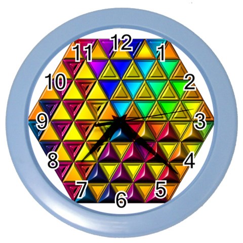 Cube Diced Tile Background Image Color Wall Clock from ArtsNow.com Front