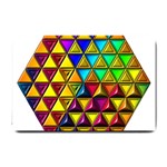 Cube Diced Tile Background Image Small Doormat