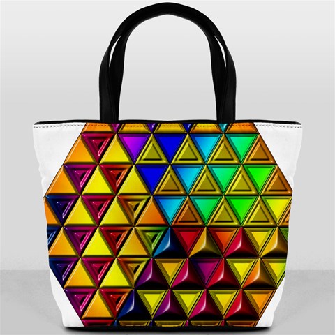 Cube Diced Tile Background Image Bucket Bag from ArtsNow.com Back