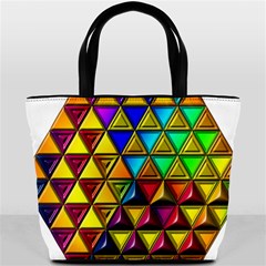 Cube Diced Tile Background Image Bucket Bag from ArtsNow.com Back