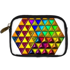 Cube Diced Tile Background Image Digital Camera Leather Case from ArtsNow.com Front