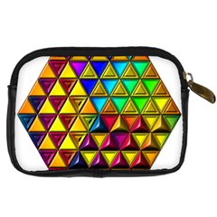Cube Diced Tile Background Image Digital Camera Leather Case from ArtsNow.com Back