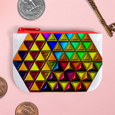 Cube Diced Tile Background Image Mini Coin Purse from ArtsNow.com Front