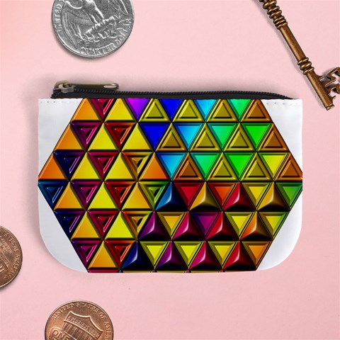 Cube Diced Tile Background Image Mini Coin Purse from ArtsNow.com Front