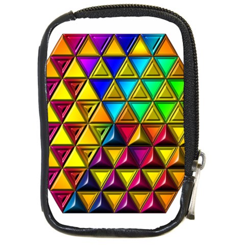 Cube Diced Tile Background Image Compact Camera Leather Case from ArtsNow.com Front