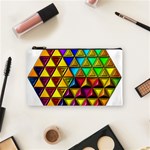 Cube Diced Tile Background Image Cosmetic Bag (Small)