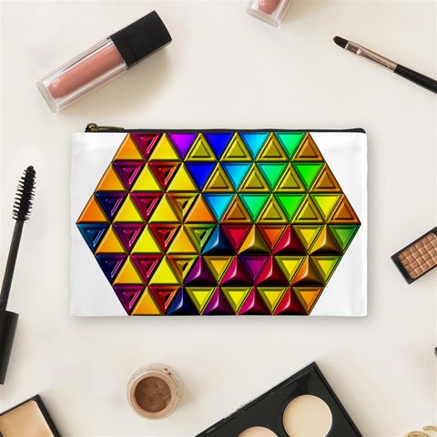 Cube Diced Tile Background Image Cosmetic Bag (Medium) from ArtsNow.com Front