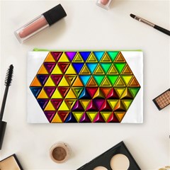 Cube Diced Tile Background Image Cosmetic Bag (Medium) from ArtsNow.com Front