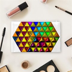 Cube Diced Tile Background Image Cosmetic Bag (Medium) from ArtsNow.com Back