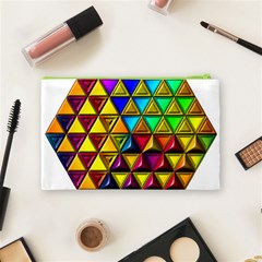 Cube Diced Tile Background Image Cosmetic Bag (Medium) from ArtsNow.com Back