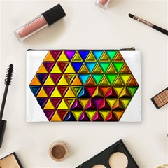 Cube Diced Tile Background Image Cosmetic Bag (Medium) from ArtsNow.com Back