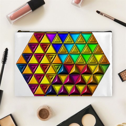 Cube Diced Tile Background Image Cosmetic Bag (Large) from ArtsNow.com Front