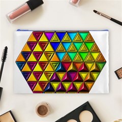 Cube Diced Tile Background Image Cosmetic Bag (Large) from ArtsNow.com Front