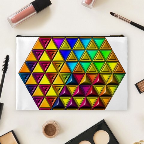 Cube Diced Tile Background Image Cosmetic Bag (Large) from ArtsNow.com Back