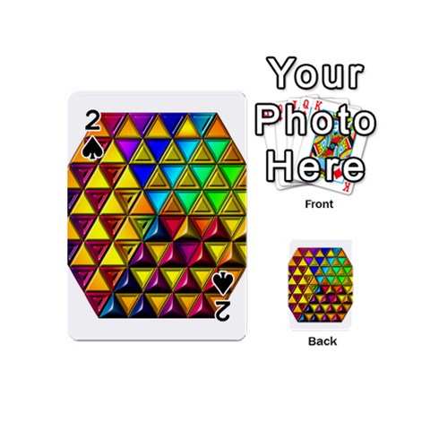 Cube Diced Tile Background Image Playing Cards 54 Designs (Mini) from ArtsNow.com Front - Spade2