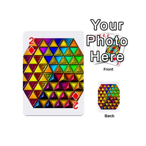 Cube Diced Tile Background Image Playing Cards 54 Designs (Mini) from ArtsNow.com Front - Diamond2