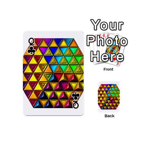 Queen Cube Diced Tile Background Image Playing Cards 54 Designs (Mini) from ArtsNow.com Front - ClubQ