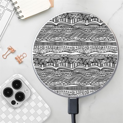 Ethno Seamless Pattern Wireless Fast Charger(White) from ArtsNow.com Front